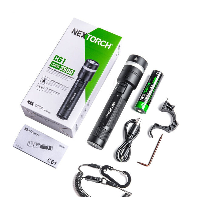 NEXTORCH C61 Διπλής Δέσμης Φακός Τακτικής, 3500 lm