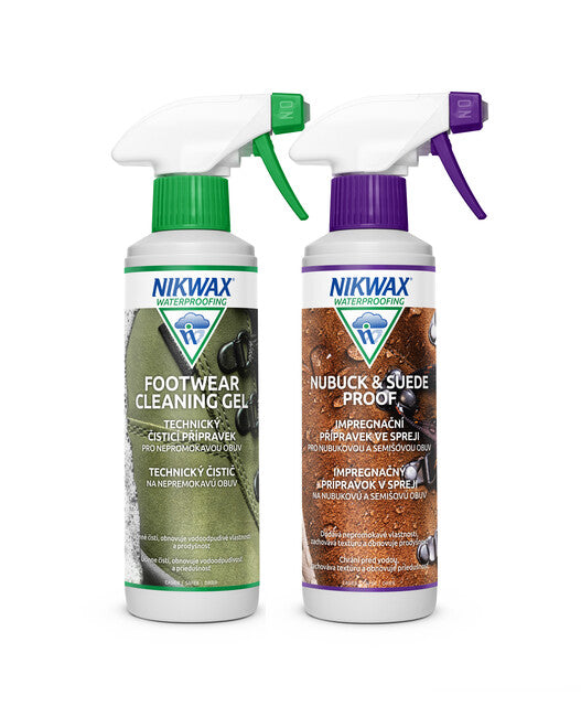 Nikwax Twin Nubuck & Suede Spray / Footwear Cleaning Gel σετ προϊόντων 2 τεμάχια, 300ml