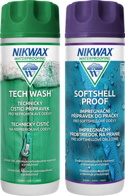 Nikwax Twin Tech Wash / Softshell Proof Wash-In σετ προϊόντων 2 τεμάχια, 300ml