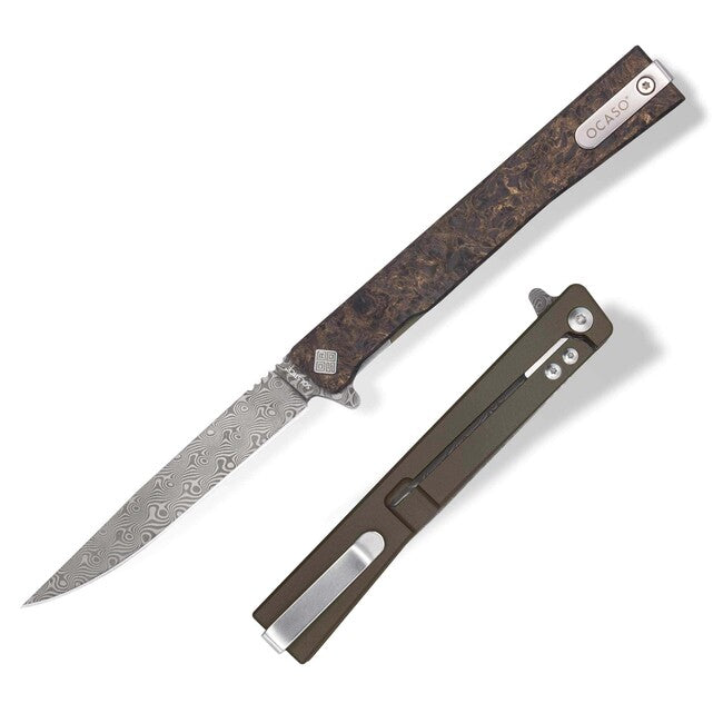 OCASO Solstice Μαχαίρι Αναδιπλούμενο Damascus Bronze