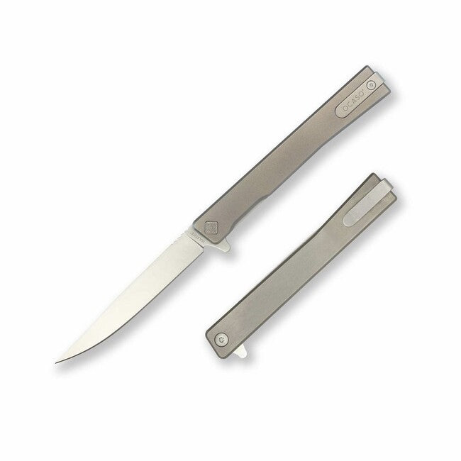 OCASO Solstice Μαχαίρι Πτυσσόμενο Titanium + Satin / Straight