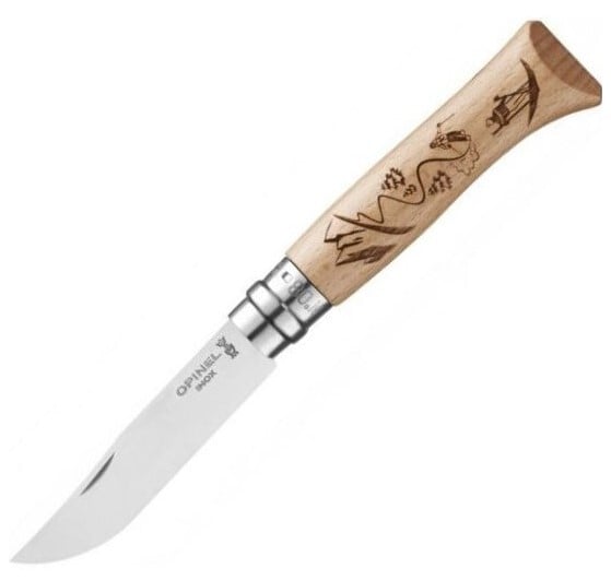 Opinel N°08 Μαχαίρι Διπλής Αιχμής Gravure Sport Ski