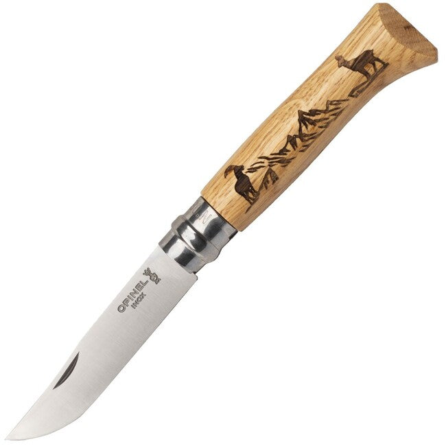 Opinel VRI N°08 Inox Σουγιάς Αναδιπλούμενος με Μοτίβο Αγριοκατσίκας Animalia 2019