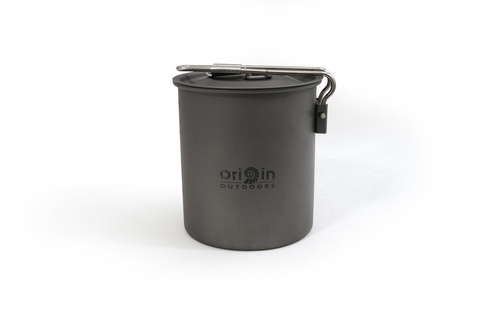 Origin Outdoors Titanium Κατσαρόλα Camping Pot με Τιτάνιο, Χυτρό και Αναδιπλούμενη Λαβή, 750 ml