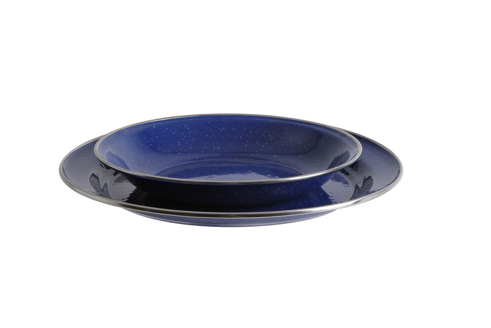 Origin Outdoors Σμαλτωτό Πιάτο Επίπεδο, Μπλε, 26 cm