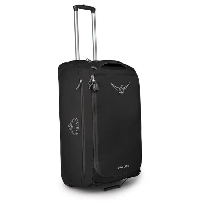 OSPREY DAYLITE WHLD DUFFEL τσάντα ταξιδίου με ρόδες 85, μαύρη