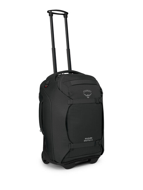 OSPREY SHUTTLE 45 τσάντα ταξιδίου με ροδάκια, μαύρη