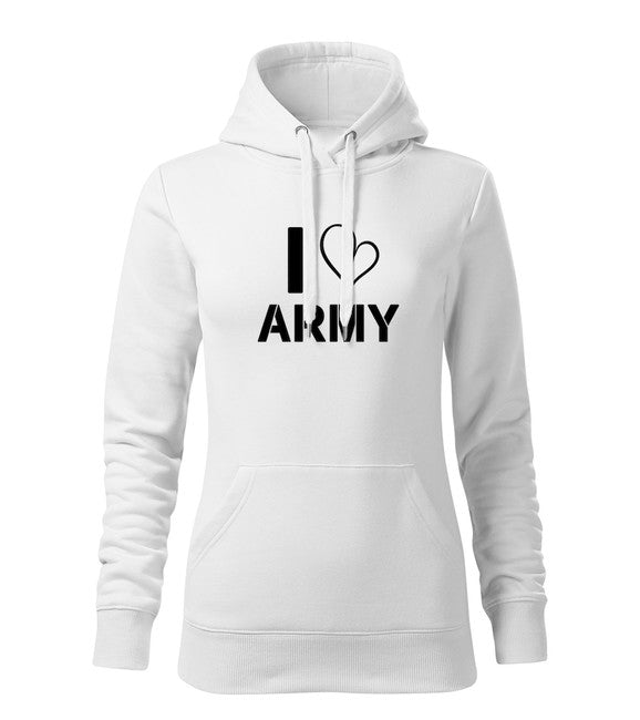 DRAGOWA I Love Army φούτερ με κουκούλα γυναικείο