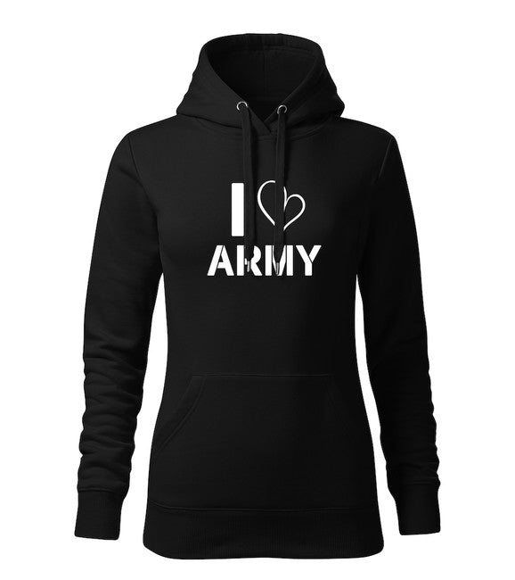 DRAGOWA i love army φούτερ με κουκούλα γυναικείο