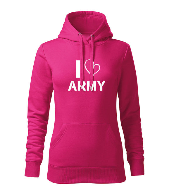 DRAGOWA i love army φούτερ με κουκούλα γυναικείο