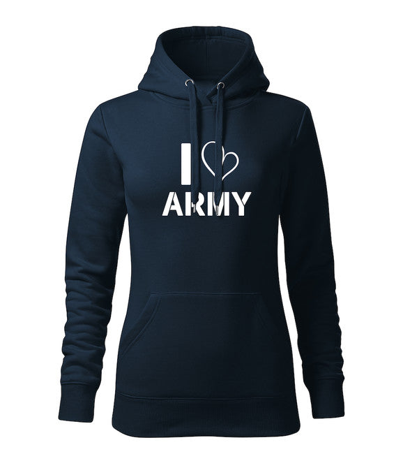 DRAGOWA I love army φούτερ με κουκούλα γυναικείο