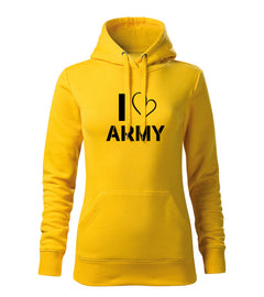 DRAGOWA women's i love army hoodie 320 g/m², yellow