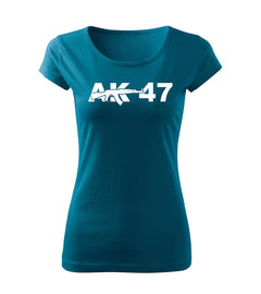 DRAGOWA ženska majica AK-47 150 g/m², petrolej modra