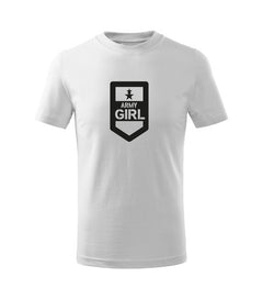 DRAGOWA Army kids' girl short-sleeve t-shirt, white