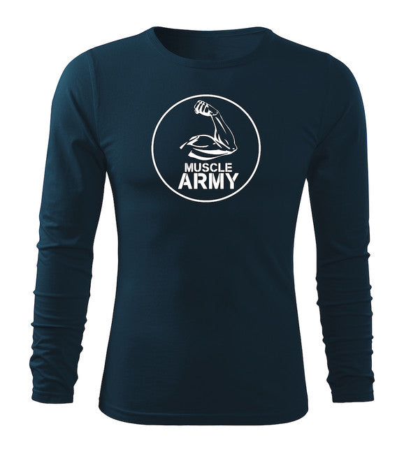 DRAGOWA Fit-T Μπλουζάκι Muscle με Μακρύ Μανίκι, Army Biceps