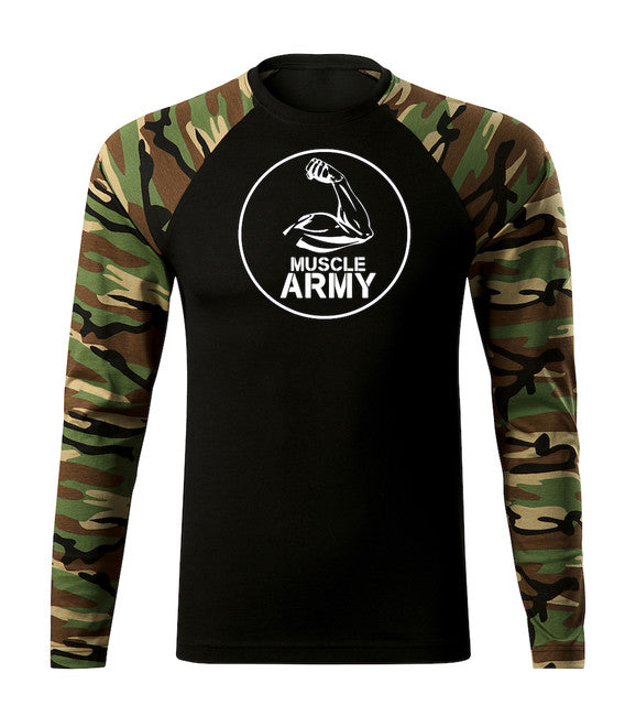 DRAGOWA Fit-T Μπλουζάκι Μακρύ Μανίκι Muscle Army Biceps