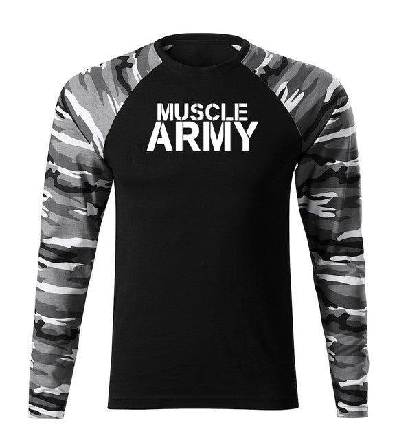 DRAGOWA Fit-T μπλουζάκι με μακριά μανίκια muscle, army
