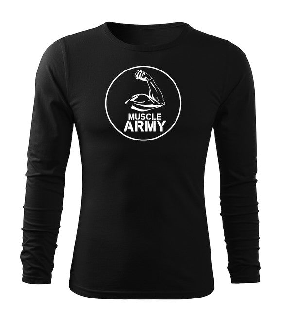 DRAGOWA Fit-T μπλουζάκι με μακρύ μανίκι muscle army biceps