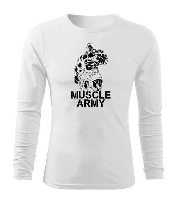 DRAGOWA Fit-T μπλουζάκι με μακριά μανίκια muscle, ανδρικό σε χακί
