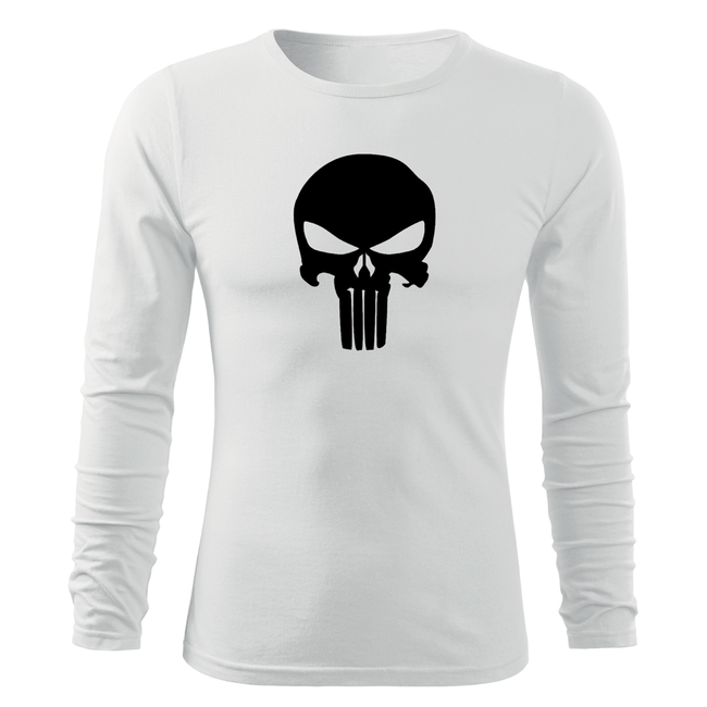 DRAGOWA Fit-T Punisher Μπλουζάκι με Μακρύ Μανίκι 160g/m2, Λευκό