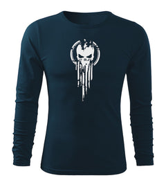 DRAGOWA Fit-T μακρυμάνικο μπλουζάκι skull 160 g/m², σκούρο μπλε