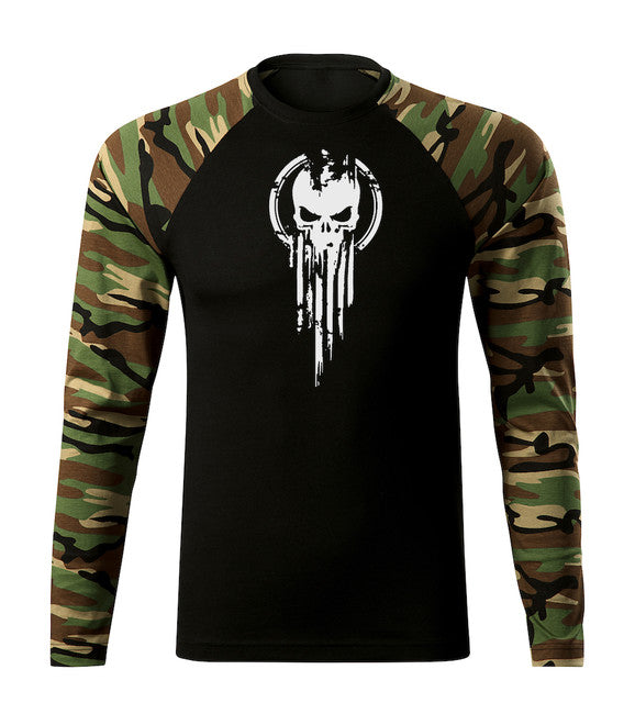 DRAGOWA Fit-T Μπλουζάκι Μακρύ Μανίκι Skull