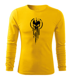 DRAGOWA Fit-T μακρυμάνικο μπλουζάκι skull 160 g/m², κίτρινο
