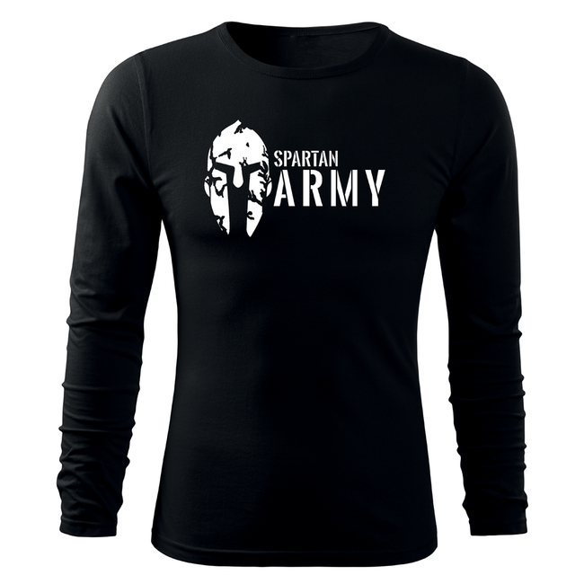DRAGOWA Fit-T Μπλουζάκι με Μακρύ Μανίκι 160g/m2 spartan army, Μαύρο