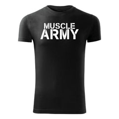 DRAGOWA μπλουζάκι fitness muscle army 180 g/m², μαύρο