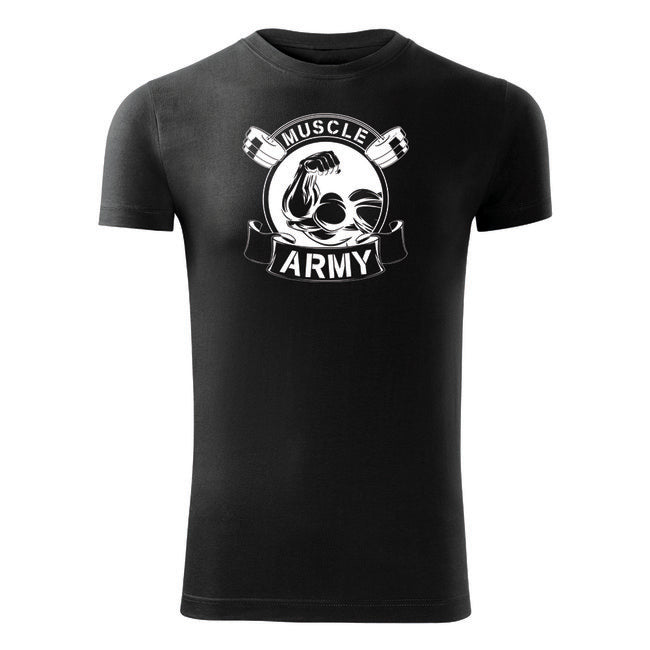 DRAGOWA Muscle Army Original φιτνες μπλουζάκι 180g/m2, μαύρο