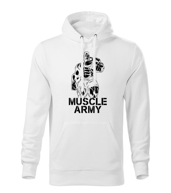 DRAGOWA muscle army man Φούτερ ανδρικό με Κουκούλα