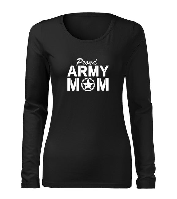 DRAGOWA Slim μπλουζάκι γυναικείο με μακρύ μανίκι army mom