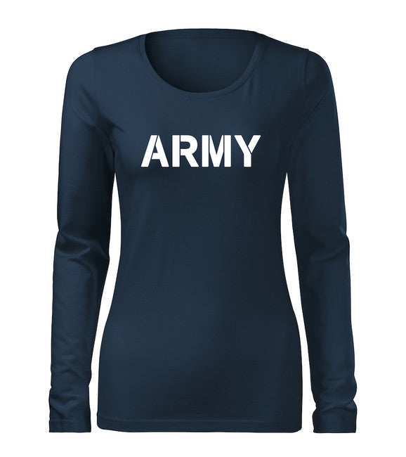 DRAGOWA Slim Μακρυμάνικο Μπλουζάκι γυναικείο, army
