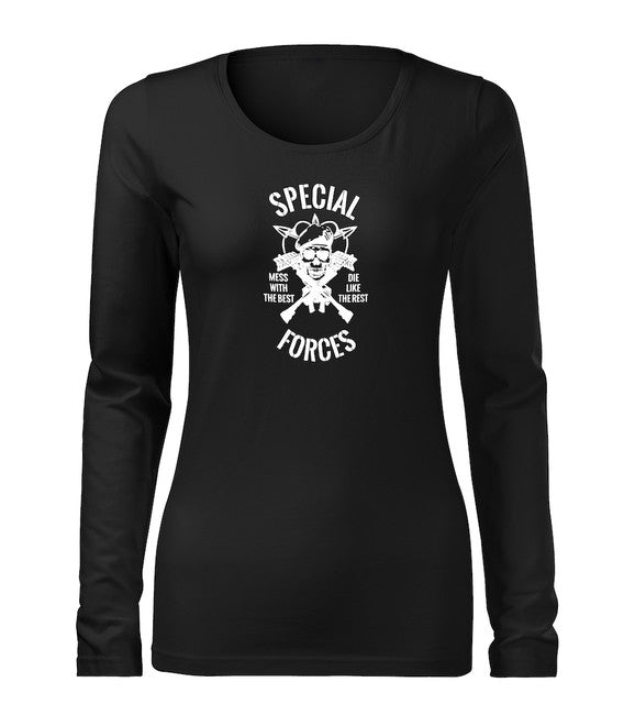 DRAGOWA Slim μπλουζάκι γυναικείο με μακρύ μανίκι special forces