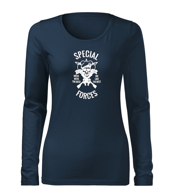 DRAGOWA Slim μπλουζάκι γυναικείο με μακριά μανίκια special forces