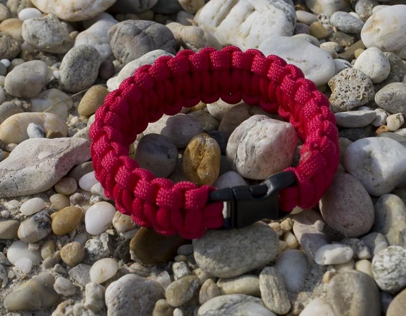 O&T Βραχιόλι Paracord με Πλαστική Αγκράφα, Κόκκινο