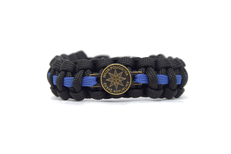 Cordell Hrdá Policistka Βραχιόλι Paracord, Μπλε-Μαύρο, Πλάτος 1,9cm