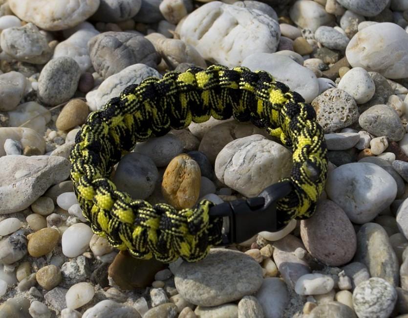 O&T Βραχιόλι Paracord με Πλαστική Αγκράφα, Κίτρινο-Μαύρο