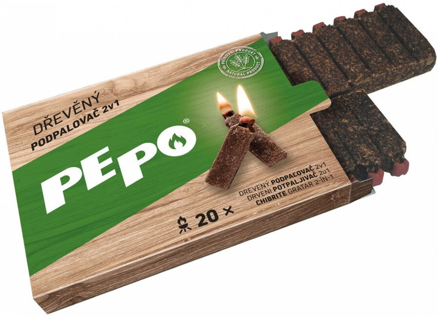 PE-PO 2v1 ξύλινος αναφλεγόμενος, 20 αναφλεγόμενοι FSC
