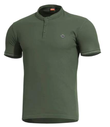 Pentagon Levantes Henley Stripes Μπλουζάκι, Camo Green