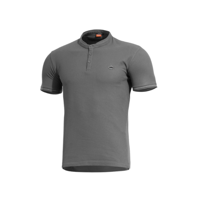 Pentagon Levantes Henley Stripes Μπλουζάκι, Γκρι
