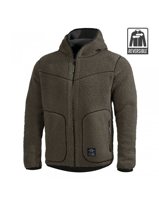 Pentagon Ianos Sherpa Αμφίπλευρο Φούτερ Fleece Ανδρικό, Σκούρο Πράσινο/Μαύρο