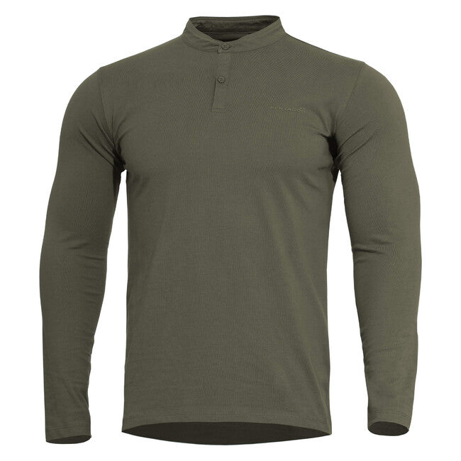 Pentagon Romeo Henley 2.0 Μπλουζάκι με Μακρύ Μανίκι, Λαδί