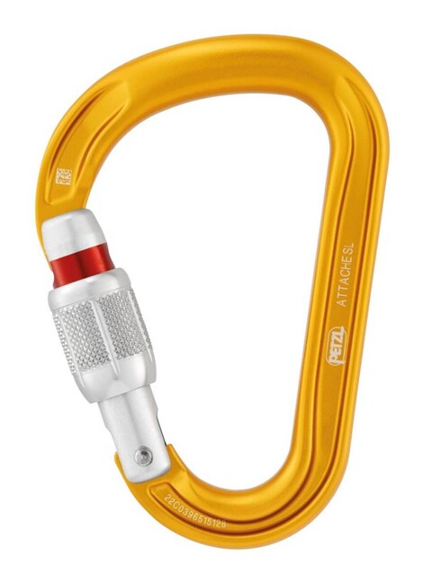Petzl Attache HMS Καραμπίνα με Κυκλικό Προφίλ και Ασφάλεια Κλειδώματος, Κίτρινο