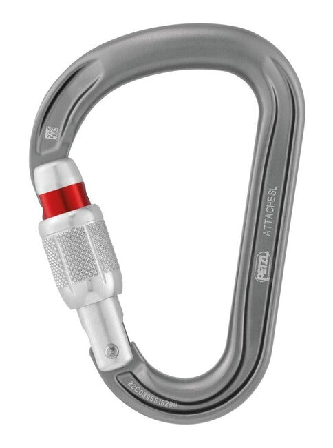 Petzl ATTACHE SCREW LOCK HMS καραμπίνα με ασφάλιση, γκρι