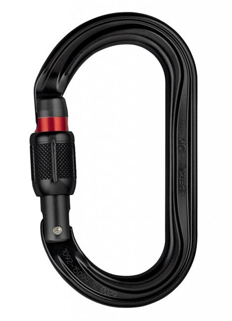 Petzl SCREW LOCK Καραμπίνα Οβάλ με Σπειροειδή Ασφάλεια, Μαύρο