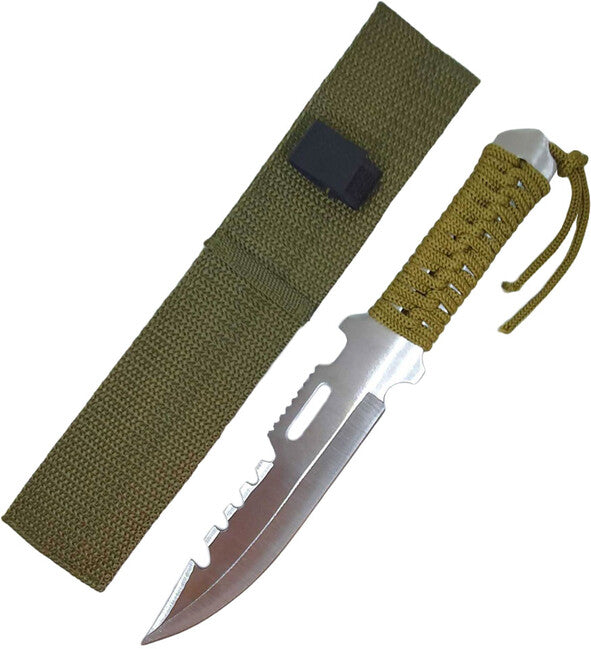 O&T Ανθεκτικό Μαχαίρι Paracord, Πράσινο, Ασημί
