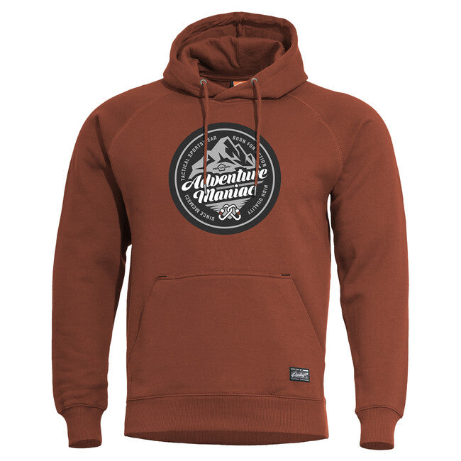 Pentagon Phaeton Hood Adventure Maniac φούτερ με κουκούλα ανδρικό, κόκκινο κρασιού