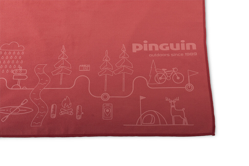 Pinguin Micro πετσέτα Map 40 x 80 cm, κόκκινο