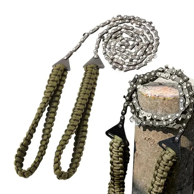 DRAGOWA Tactical Wander Τσέπης Αλυσοπρίονο με Paracord Λαβή, Πράσινο